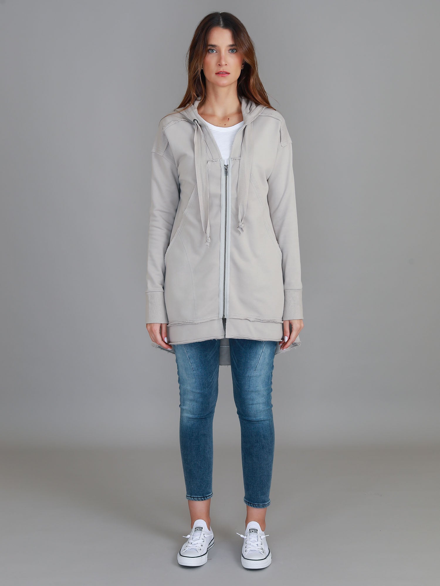 Charlie | Women's Oversized Hooded Zip Jacket – French Terry