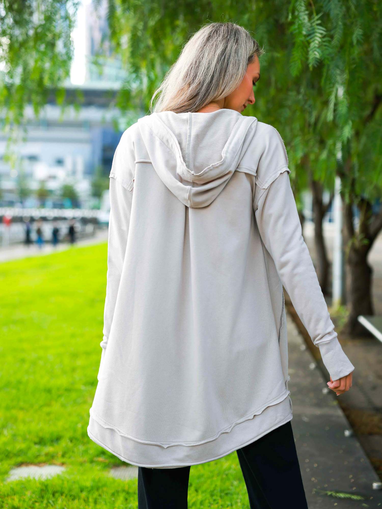 Charlie | Women's Oversized Hooded Zip Jacket – French Terry