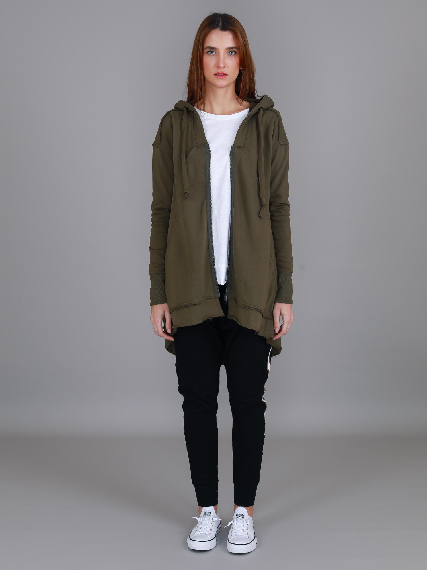 Charlie | Women's Oversized Hooded Zip Jacket – French Terry