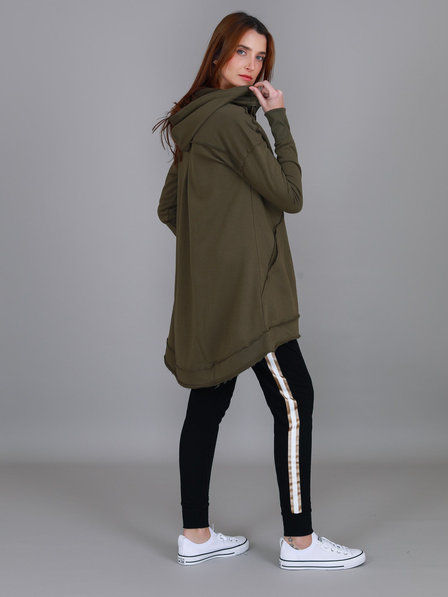 Charlie | Women's Oversized Hooded Zip Jacket – French Terry
