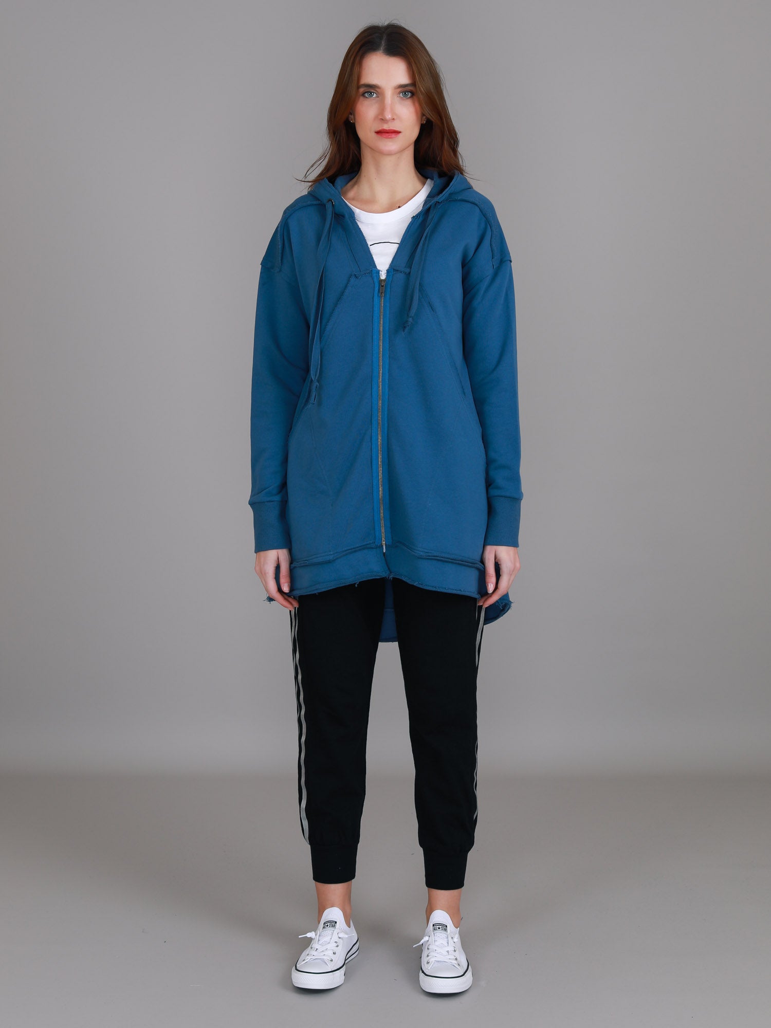 Charlie | Women's Oversized Hooded Zip Jacket – French Terry