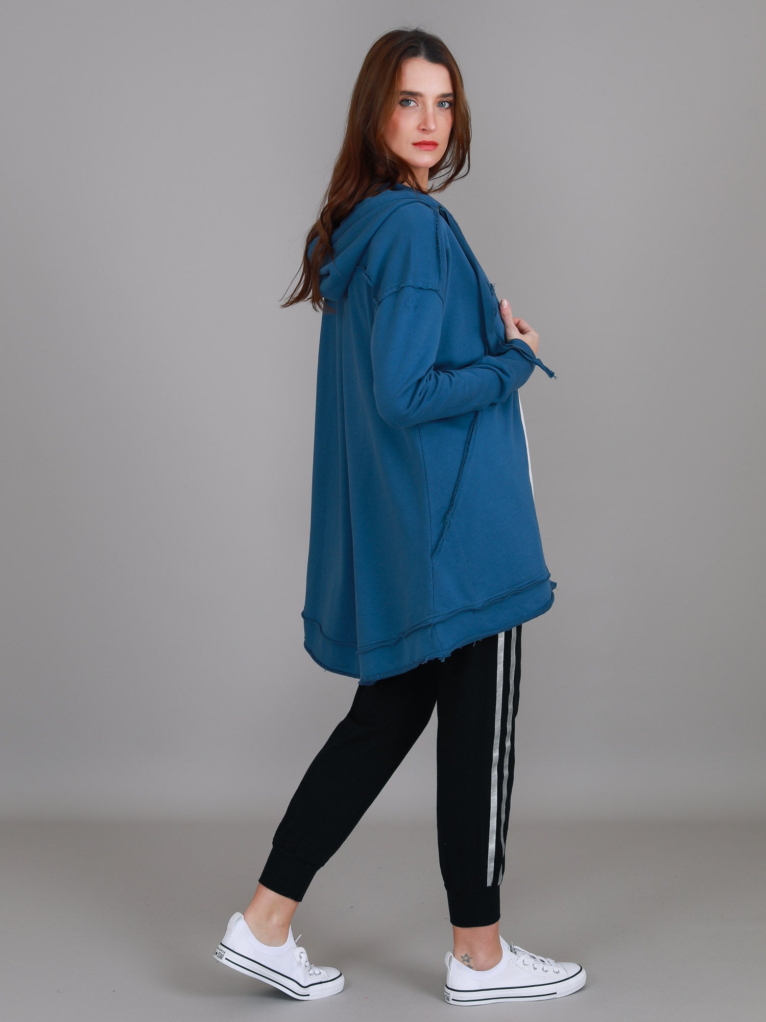 Charlie | Women's Oversized Hooded Zip Jacket – French Terry