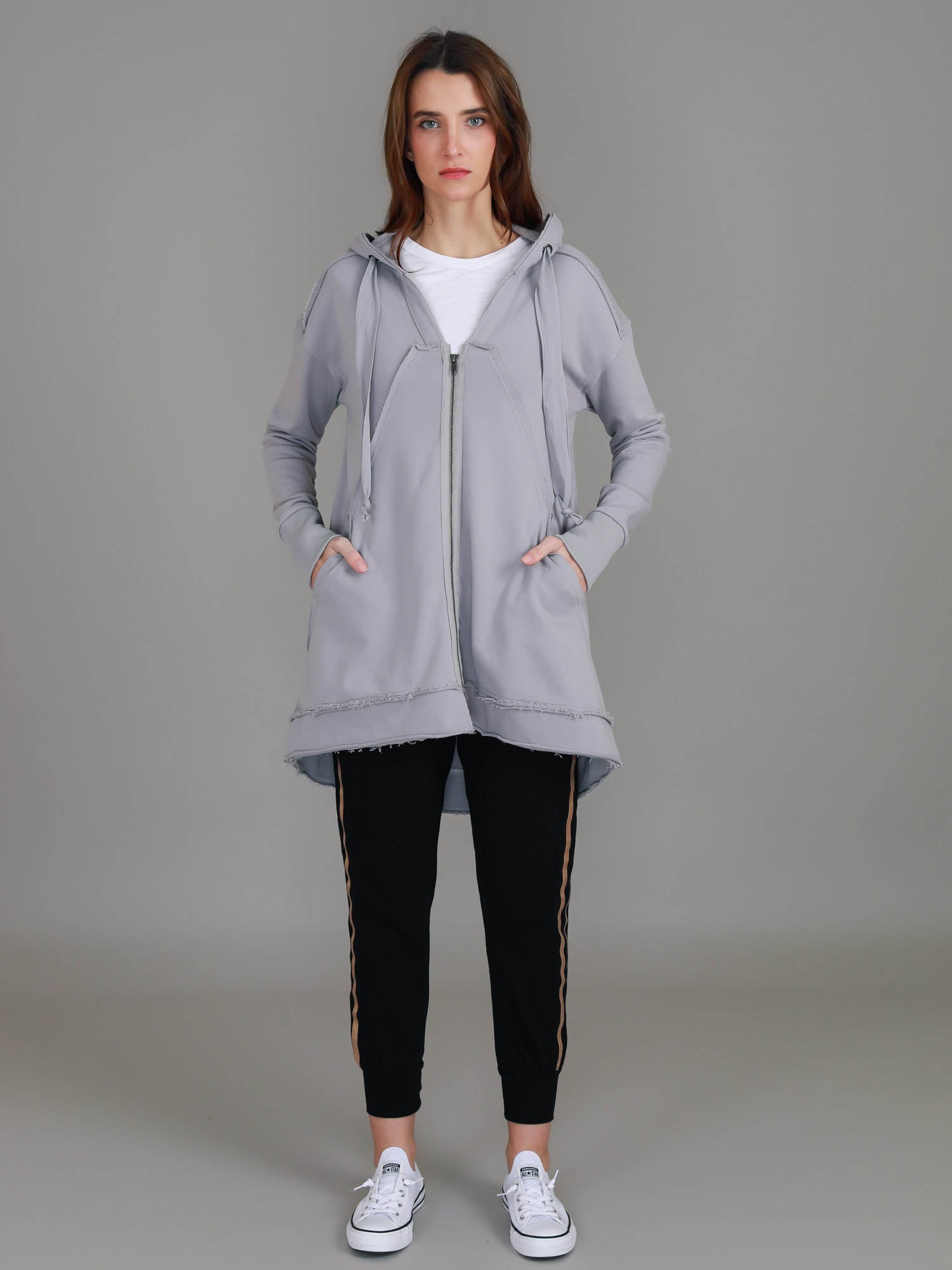 Charlie | Women's Oversized Hooded Zip Jacket – French Terry