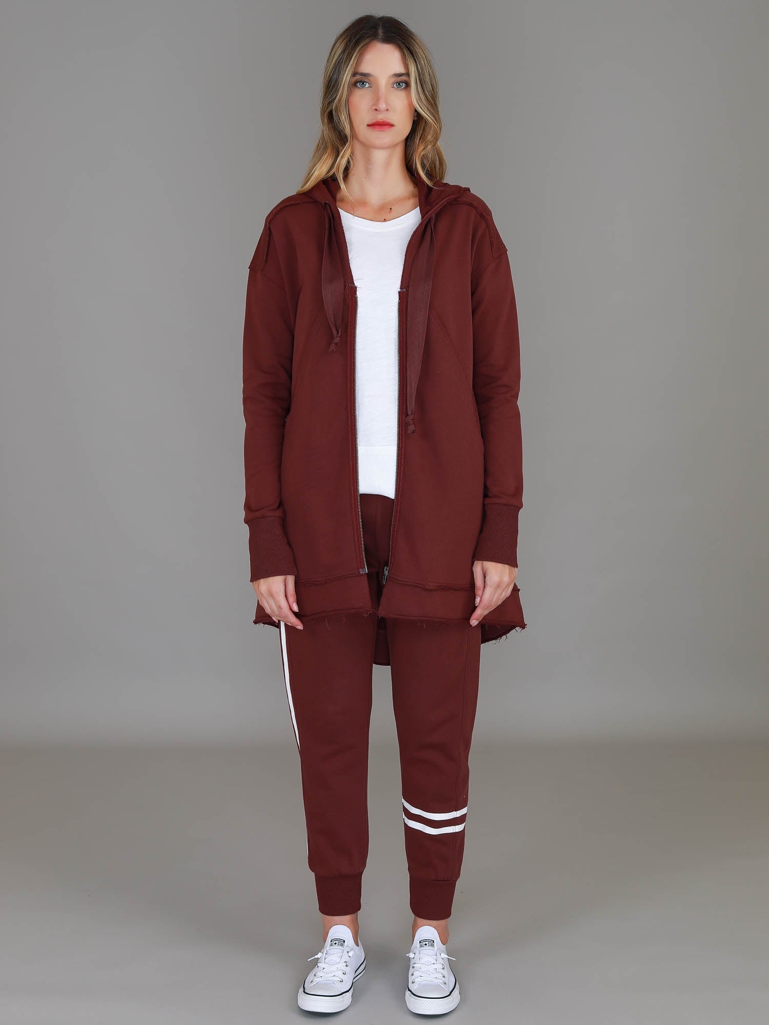Charlie | Women's Oversized Hooded Zip Jacket – French Terry