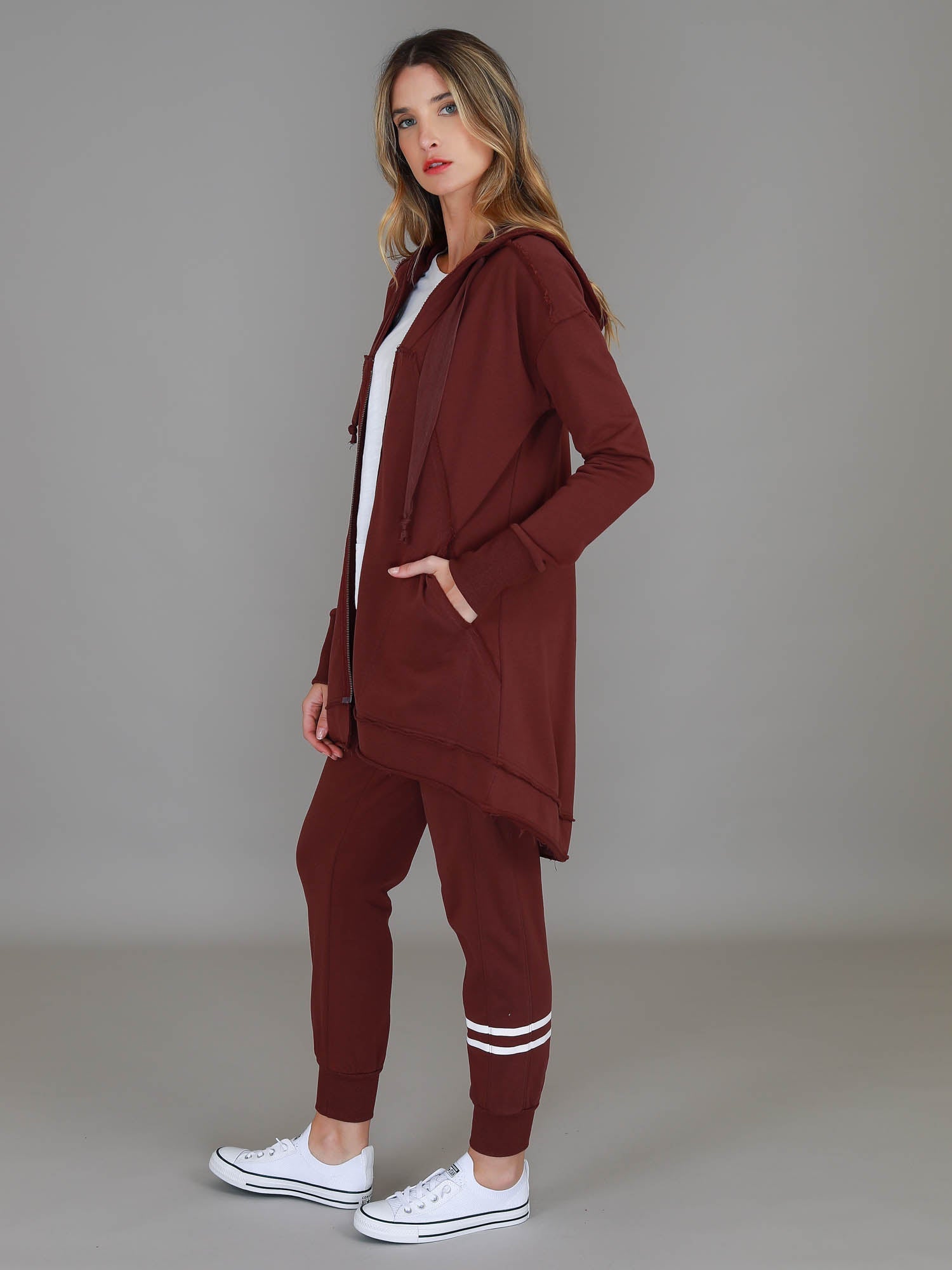 Charlie | Women's Oversized Hooded Zip Jacket – French Terry
