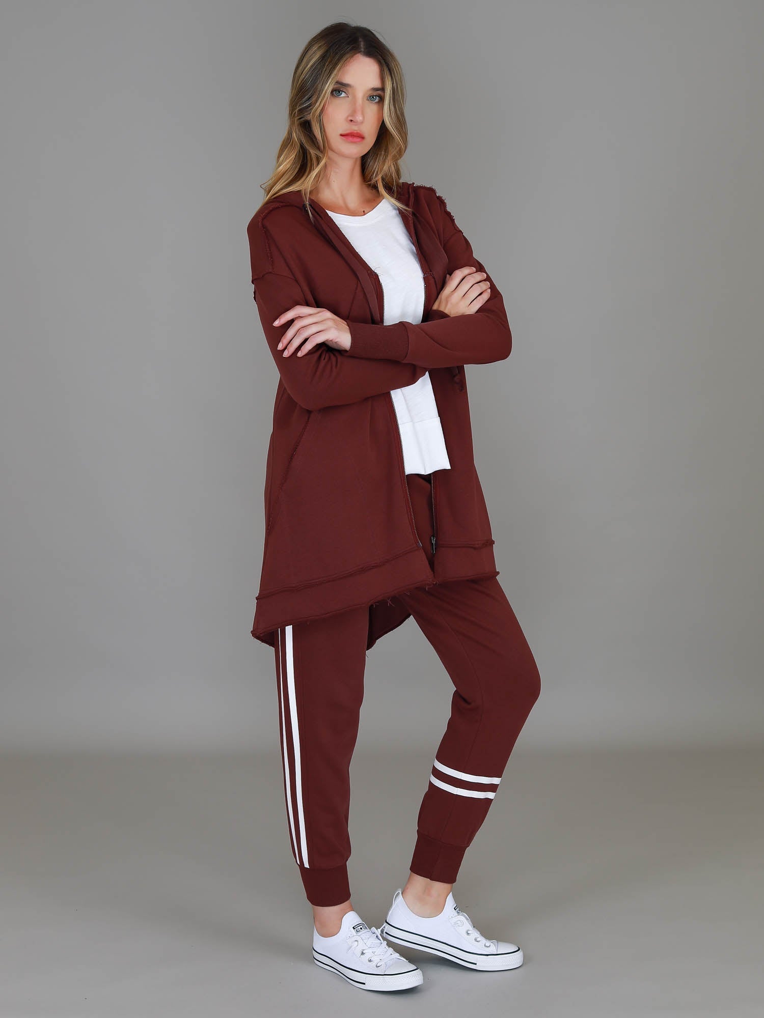 Charlie | Women's Oversized Hooded Zip Jacket – French Terry