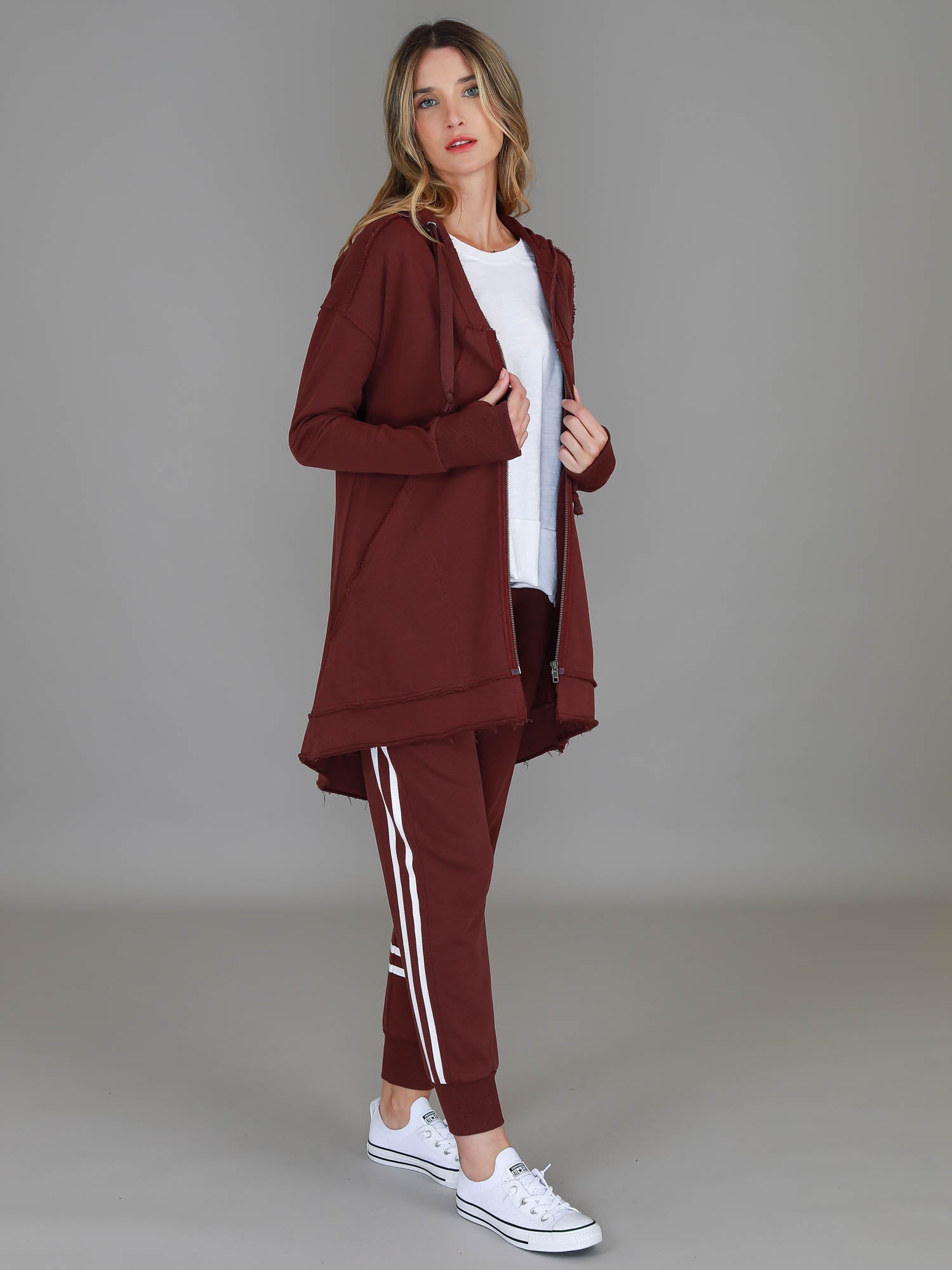 Charlie | Women's Oversized Hooded Zip Jacket – French Terry