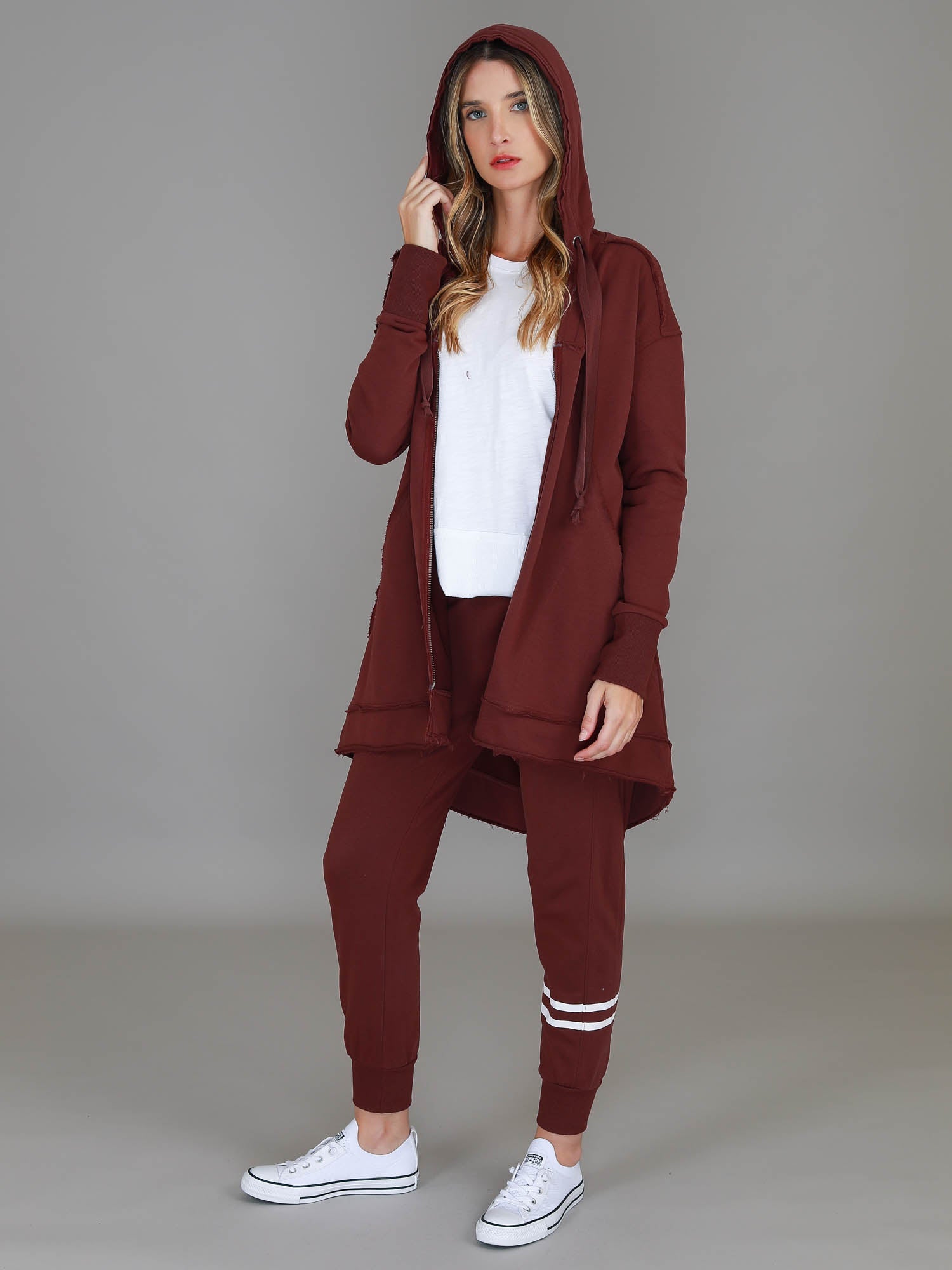 Charlie | Women's Oversized Hooded Zip Jacket – French Terry