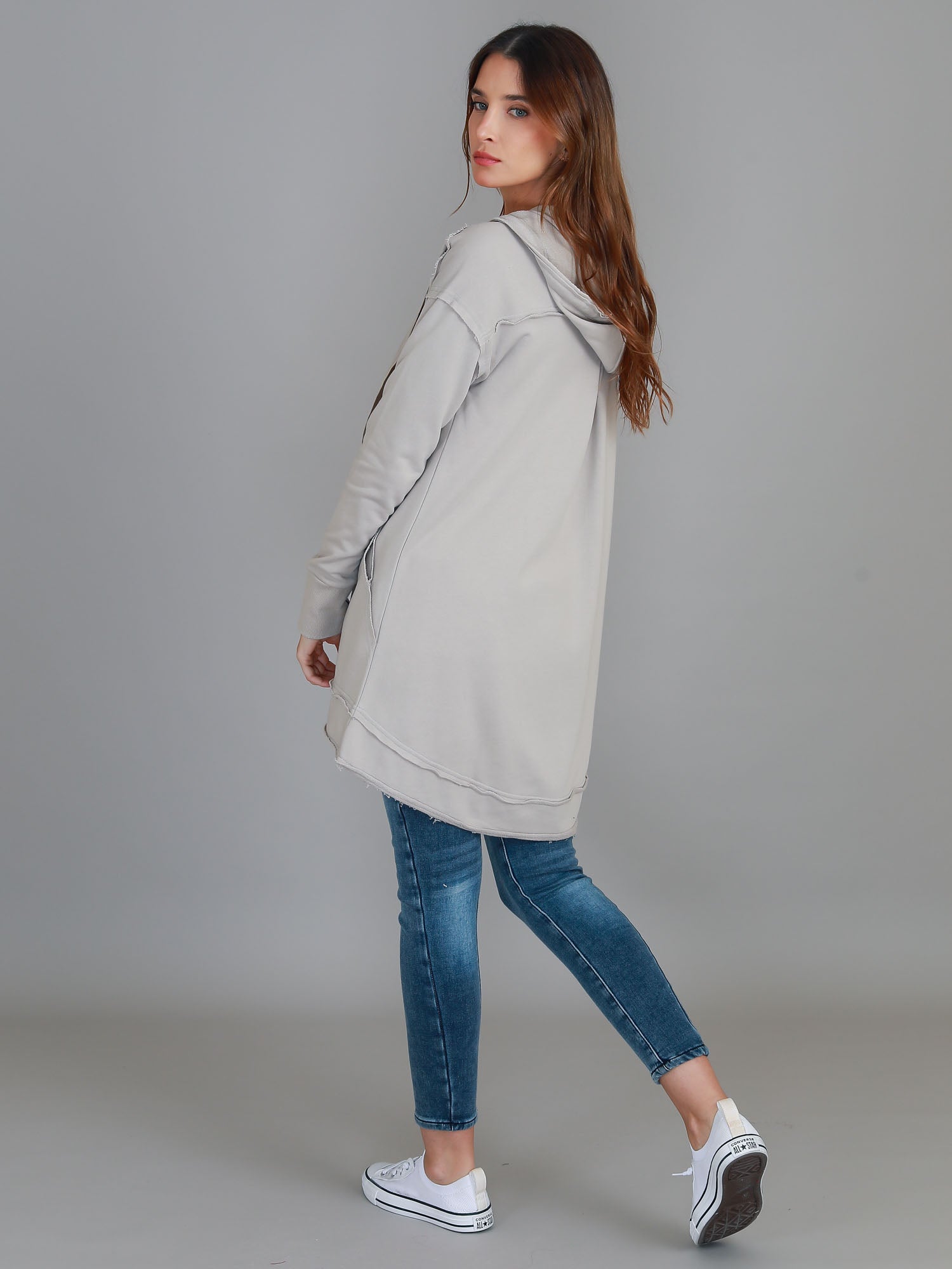 Charlie | Women's Oversized Hooded Zip Jacket – French Terry