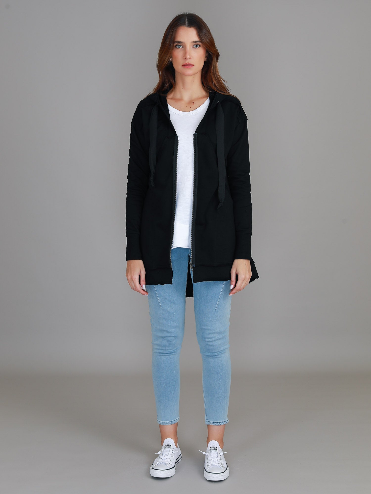 Charlie | Women's Oversized Hooded Zip Jacket – French Terry