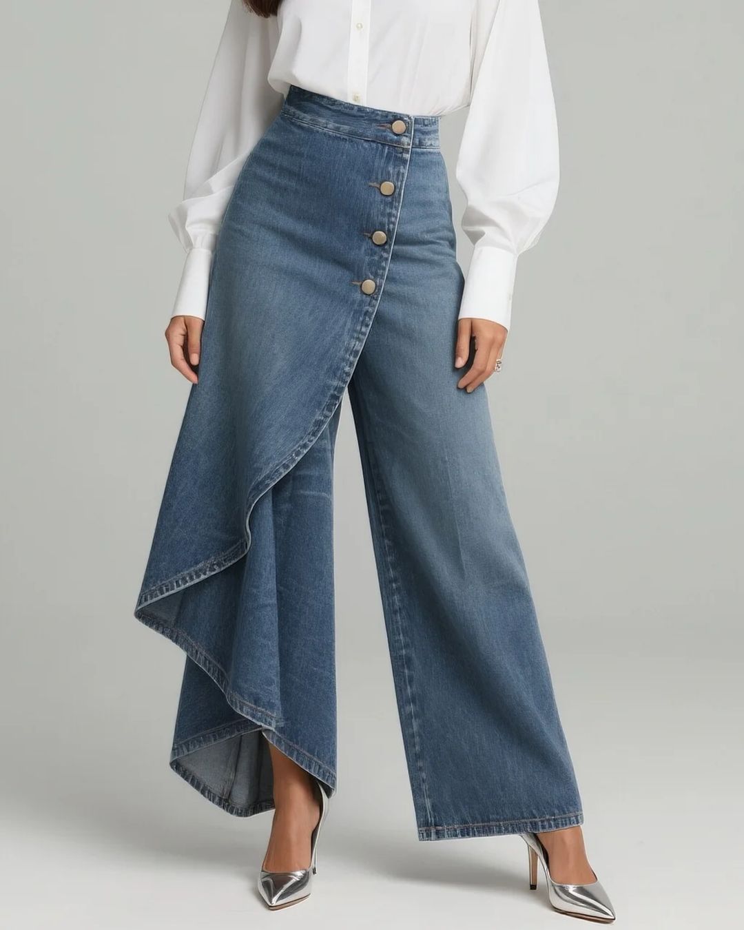 Laurent Atelier™ |Denim Wrap Trousers