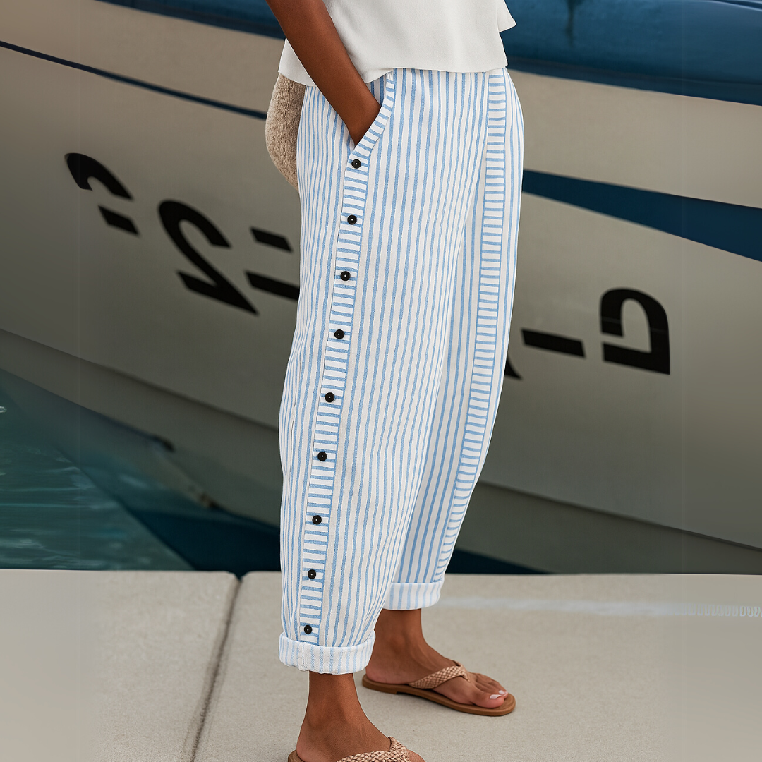 Laurent Atelier™ | Stylish Striped Button Pants