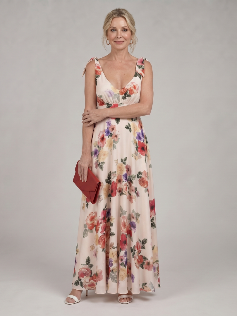 Auvelle | Robe Maxi à Jupe Fluide Sans Manches
