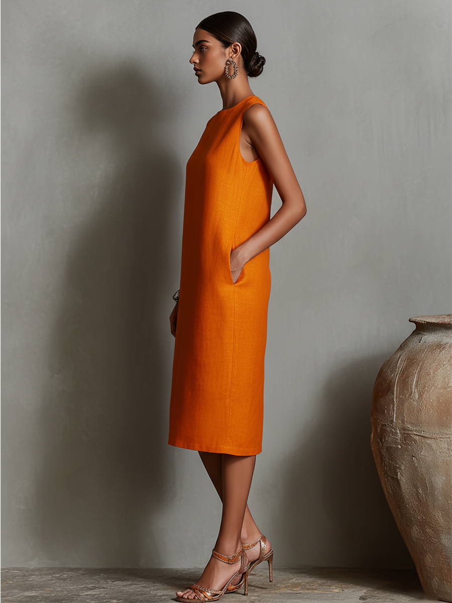 Adeline | Refined Sleeveless Midi Dress