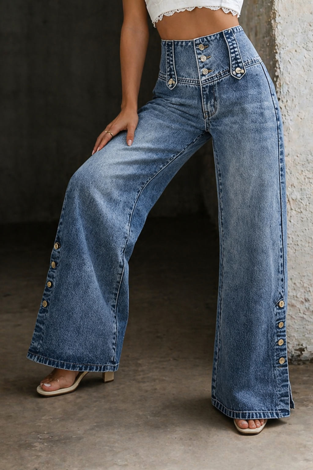 Laurent Atelier™ | High Waist Slit Jeans