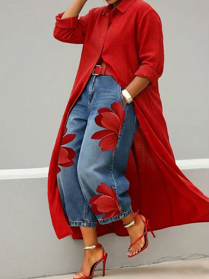 Laurent Atelier™ | Elegant Floral Wide-Leg Pants