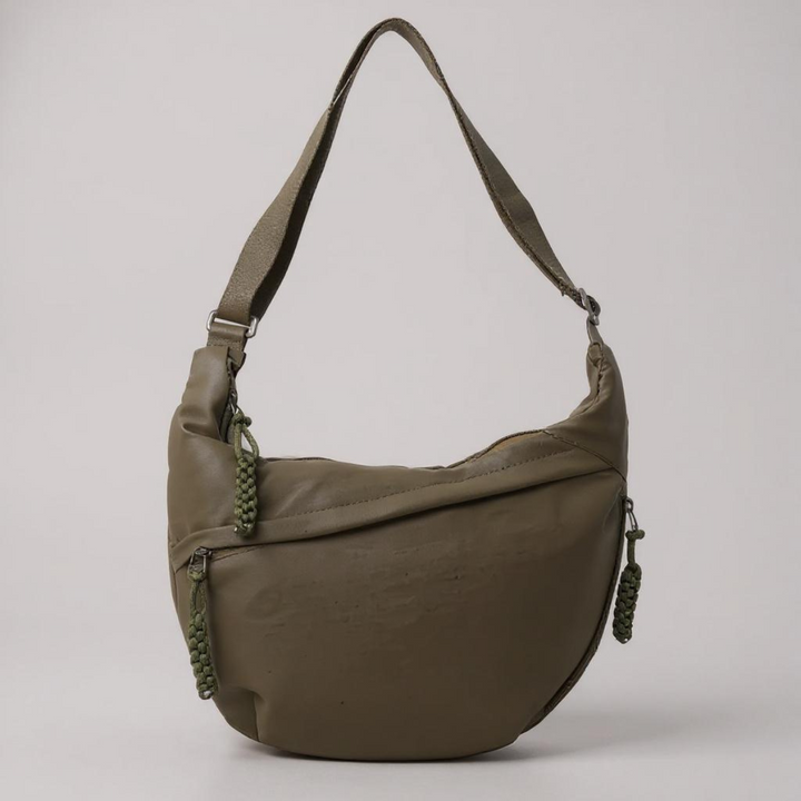 Aveline | Multi-Zip Crescent Shoulder Bag