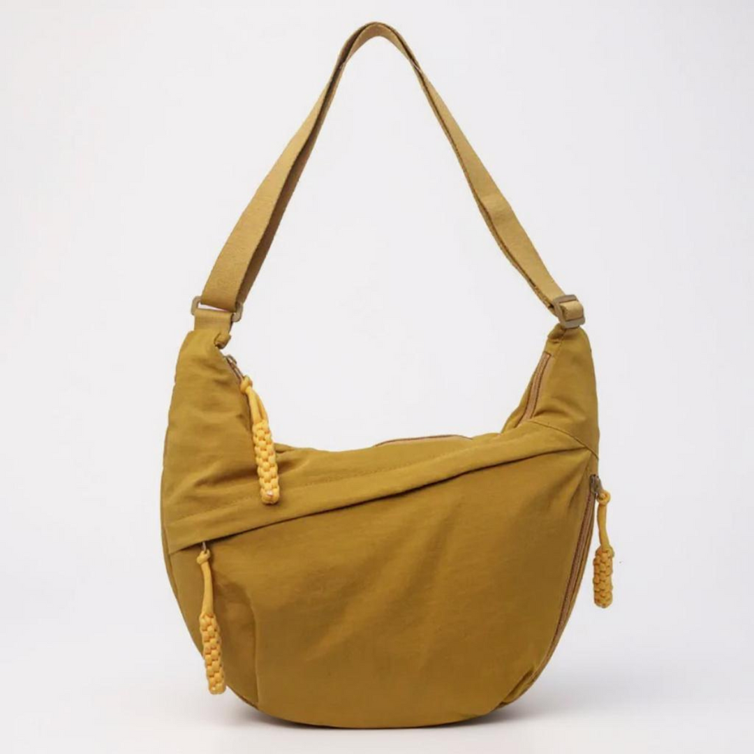Aveline | Multi-Zip Crescent Shoulder Bag