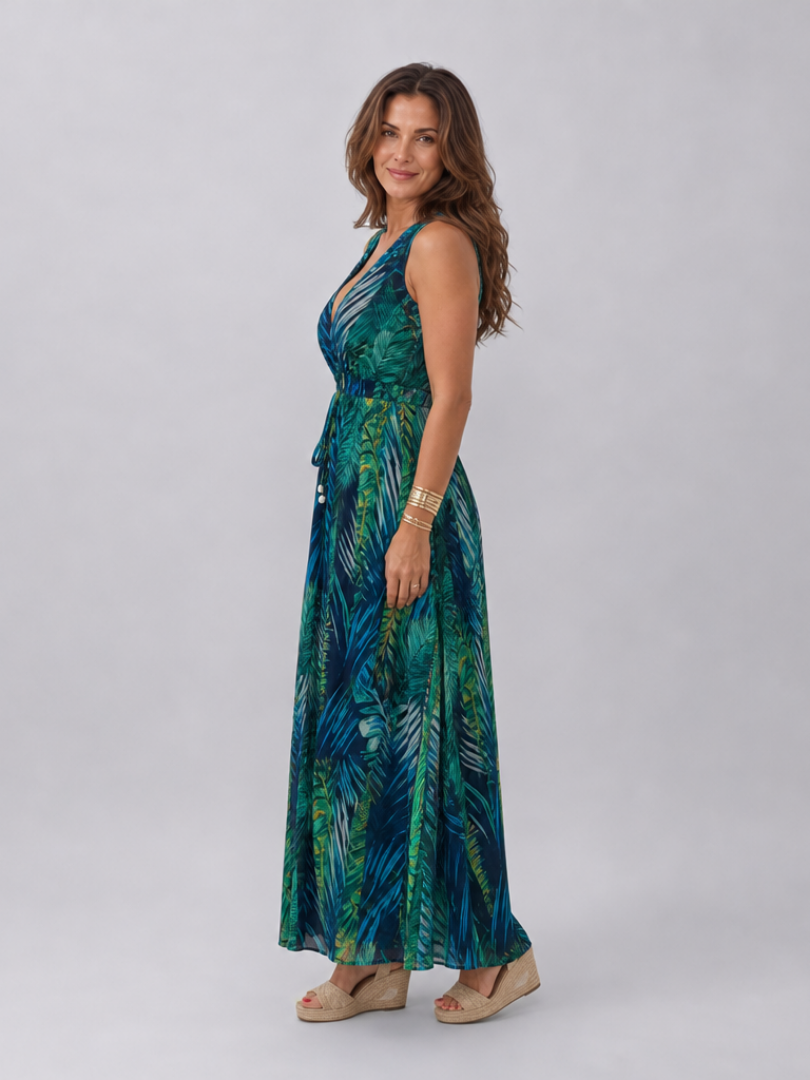 Auvelle | Robe Midi Sans Manches à Taille Empire