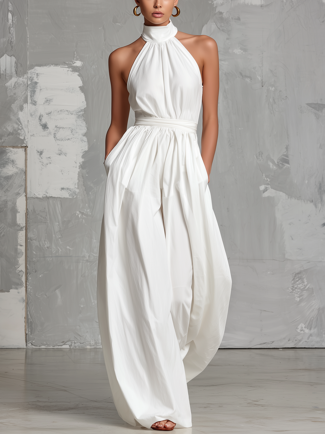 Zoé | Halter Wide-Leg Jumpsuit