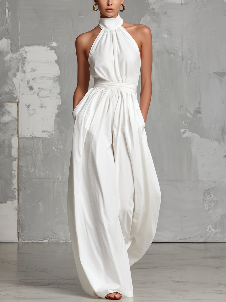 Zoé | Halter Wide-Leg Jumpsuit