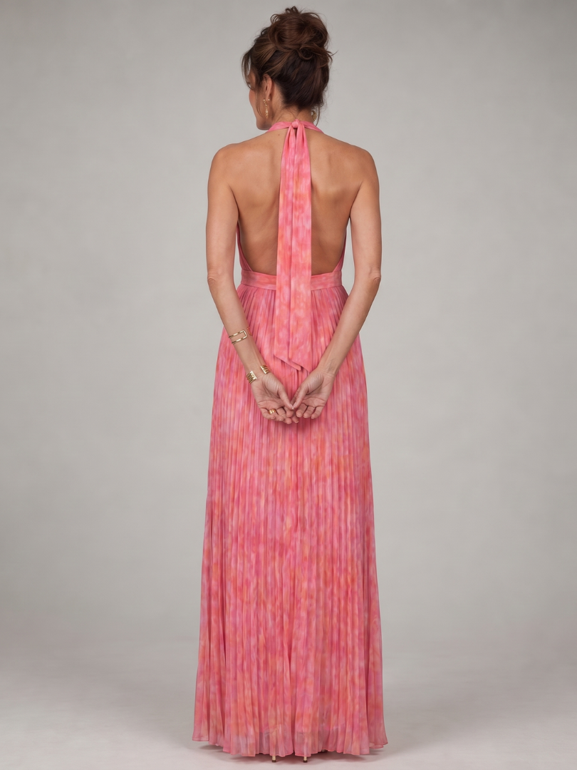 Auvelle | Robe Maxi à Encolure Halter et Plissée