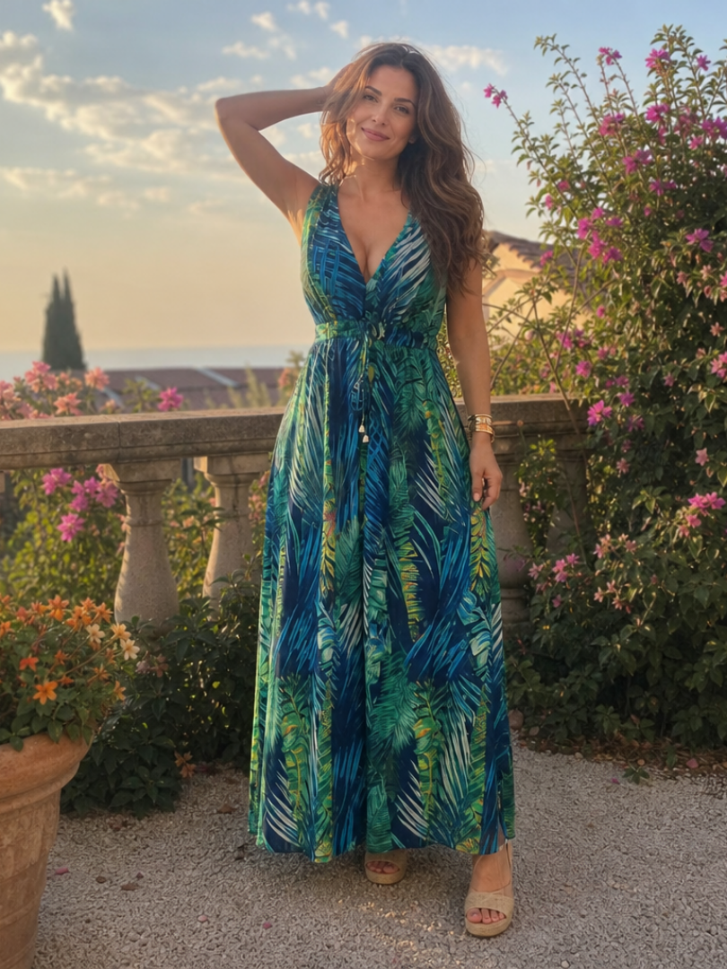 Auvelle | Robe Midi Sans Manches à Taille Empire