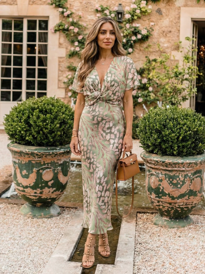 Rosalie | Twist-Front Floral Maxi Dress
