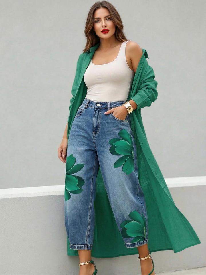 Laurent Atelier™ | Elegant Floral Wide-Leg Pants