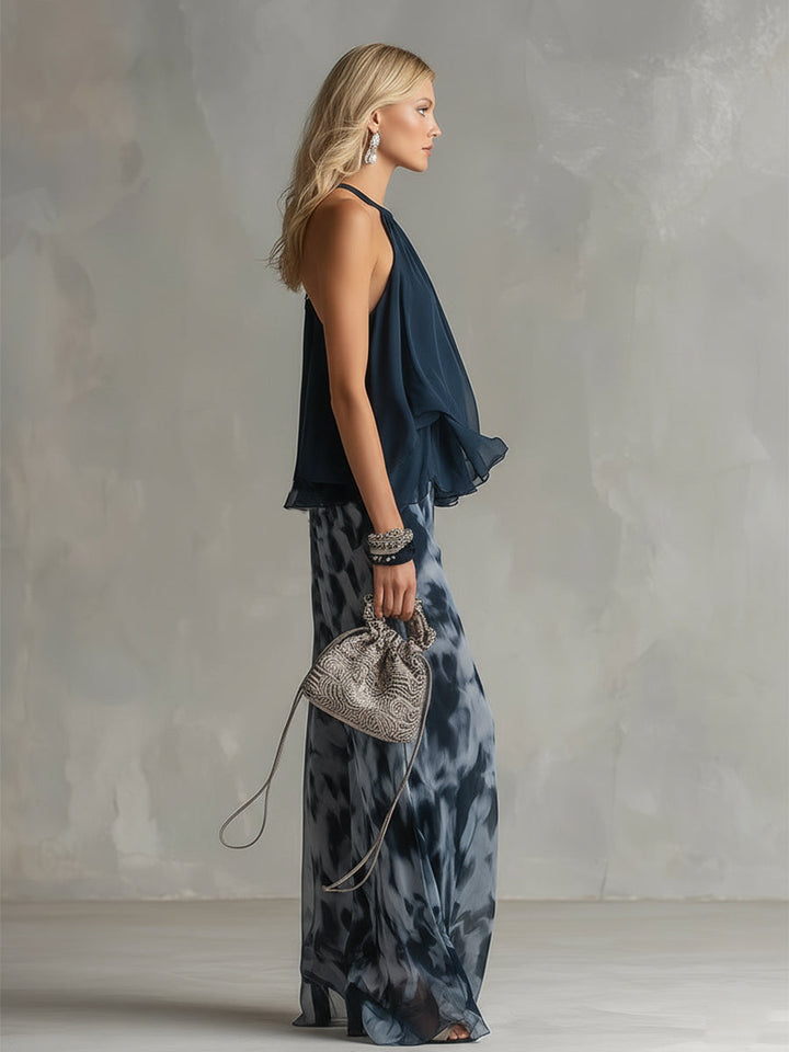 Ludovica | Elegant Chiffon Two-Piece Set