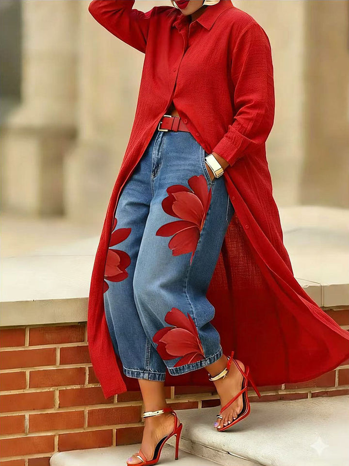 Laurent Atelier™ | Elegant Floral Wide-Leg Pants