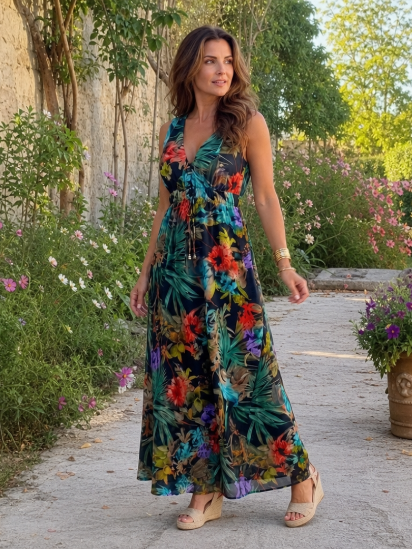 Auvelle | Robe Midi Sans Manches à Taille Empire