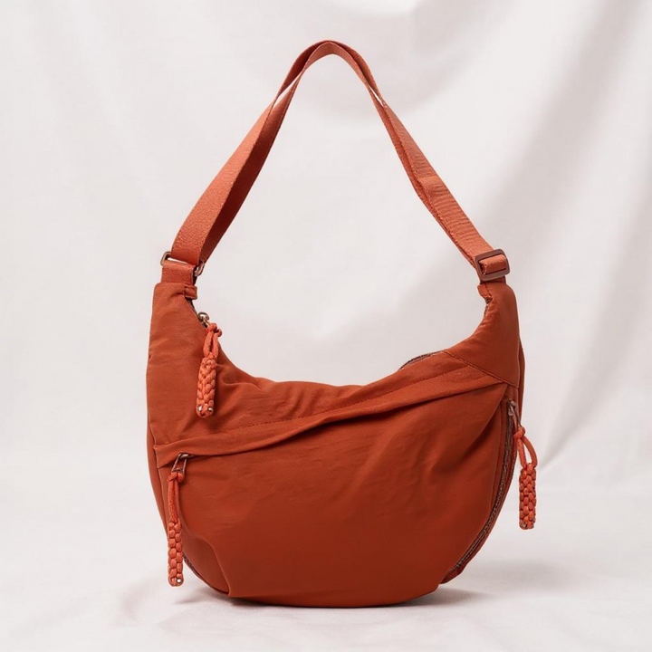 Aveline | Multi-Zip Crescent Shoulder Bag