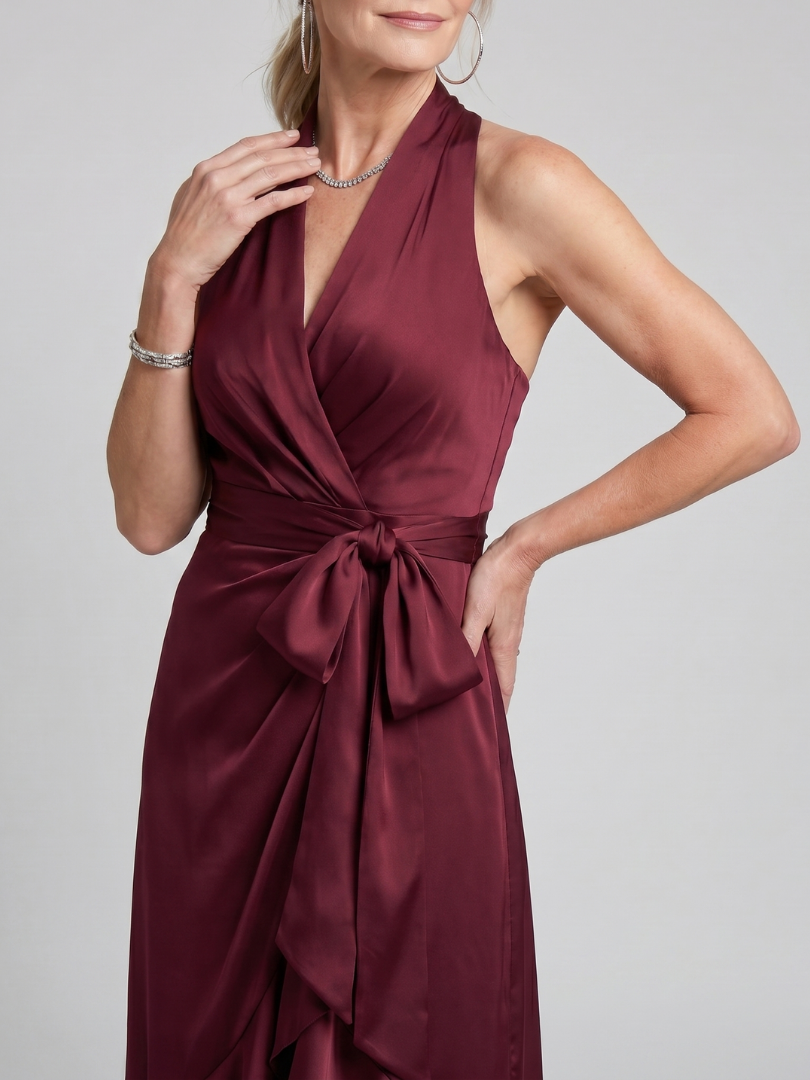 Auvelle | Robe Midi Asymétrique à Encolure Halter