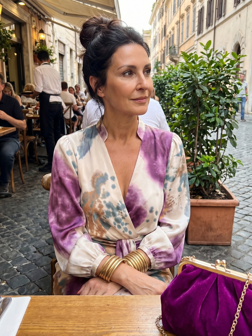 Auvelle | Robe midi imprimée avec lien à la taille