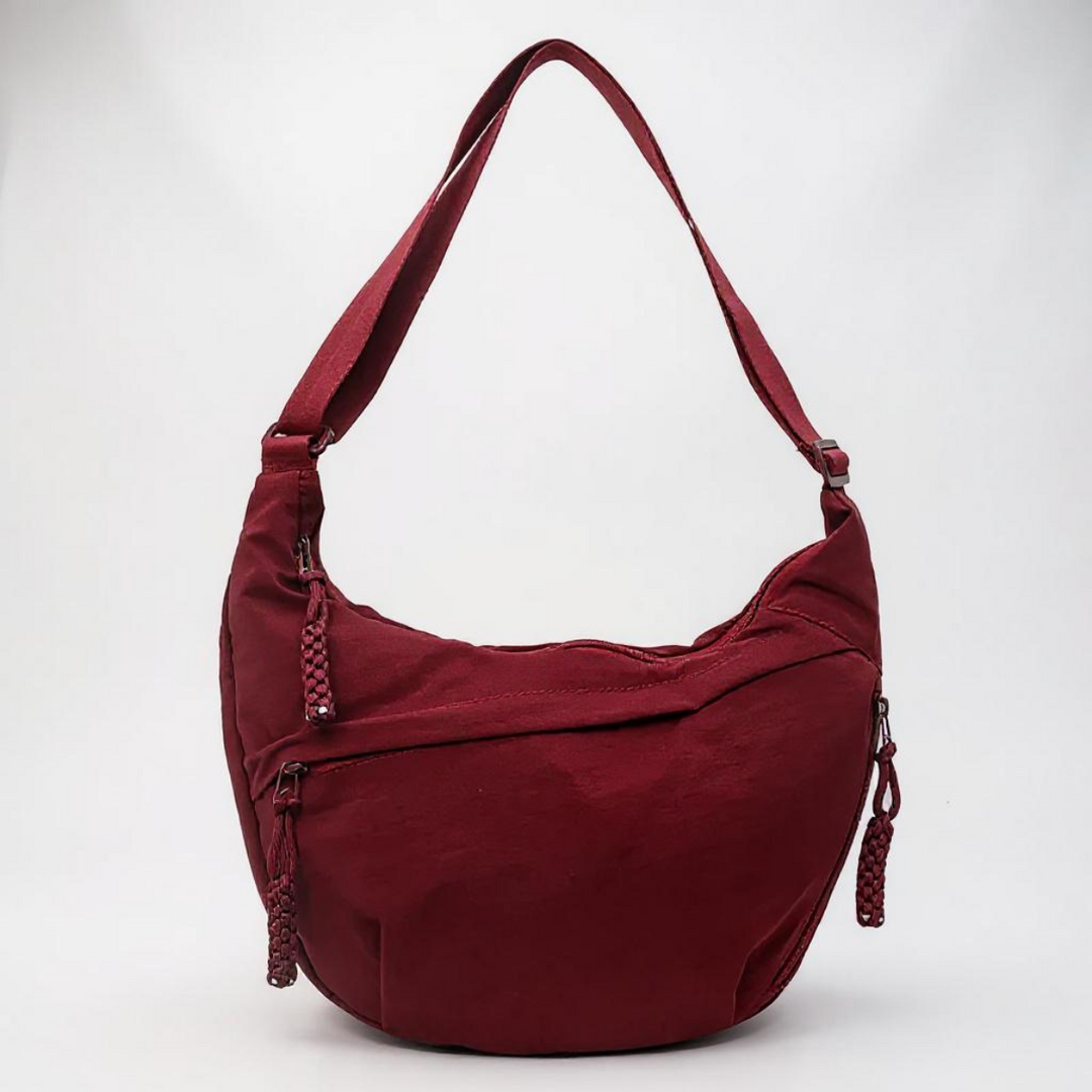 Aveline | Multi-Zip Crescent Shoulder Bag