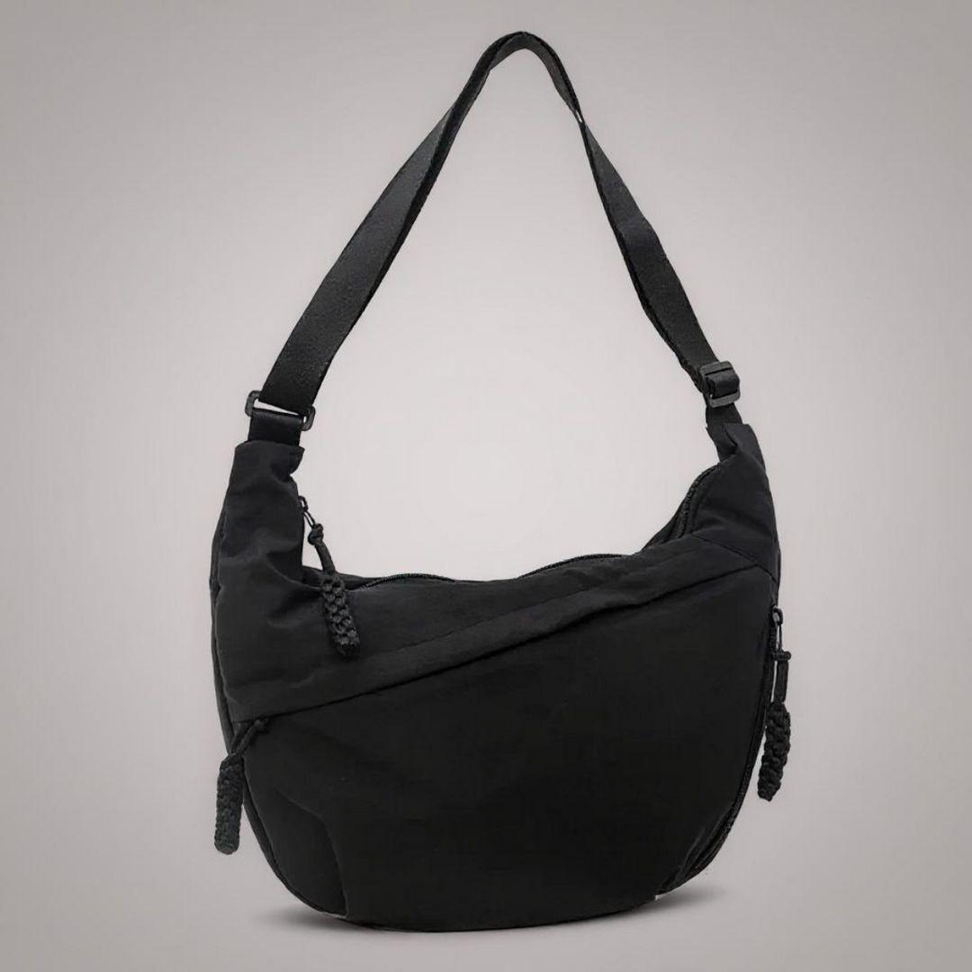 Aveline | Multi-Zip Crescent Shoulder Bag