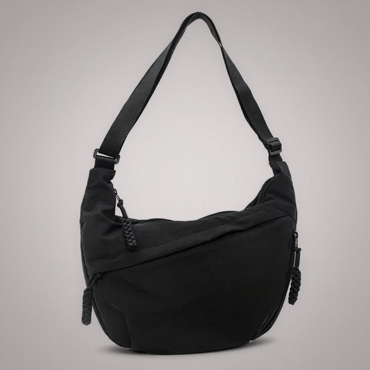 Aveline | Multi-Zip Crescent Shoulder Bag