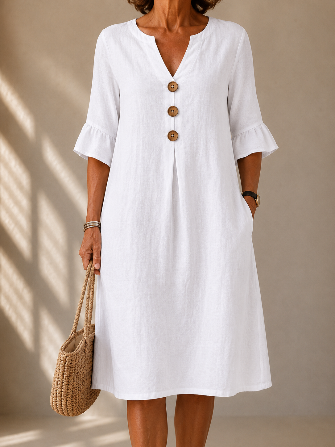 Amelia | Button-Front Midi Dress
