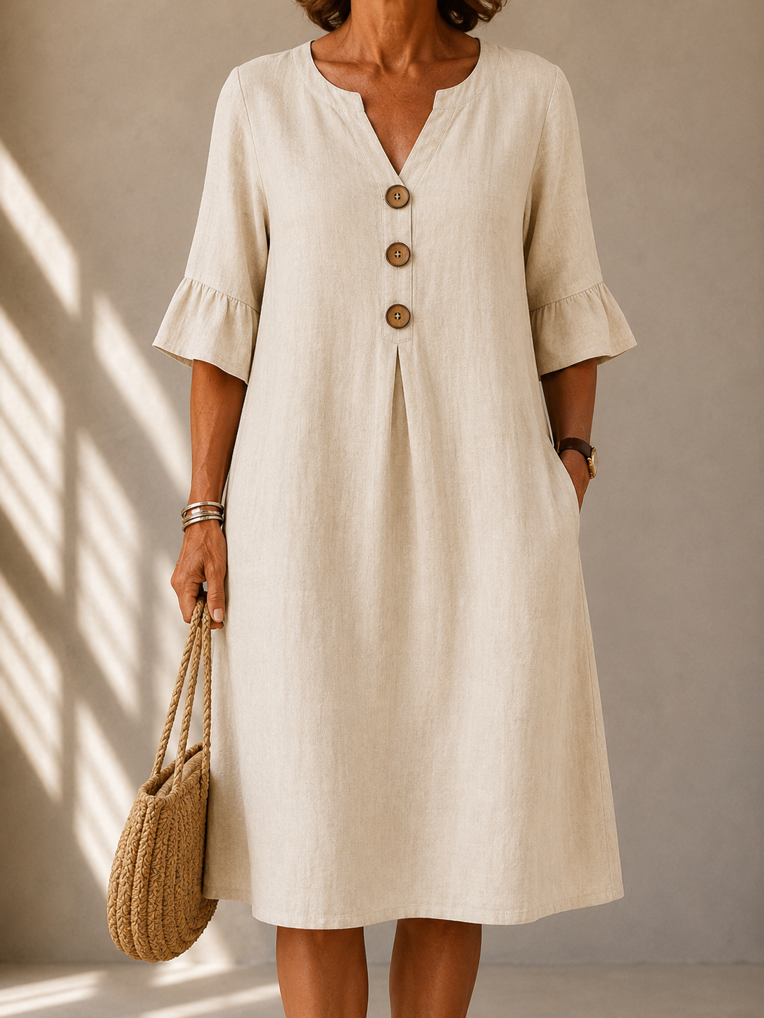Amelia | Button-Front Midi Dress