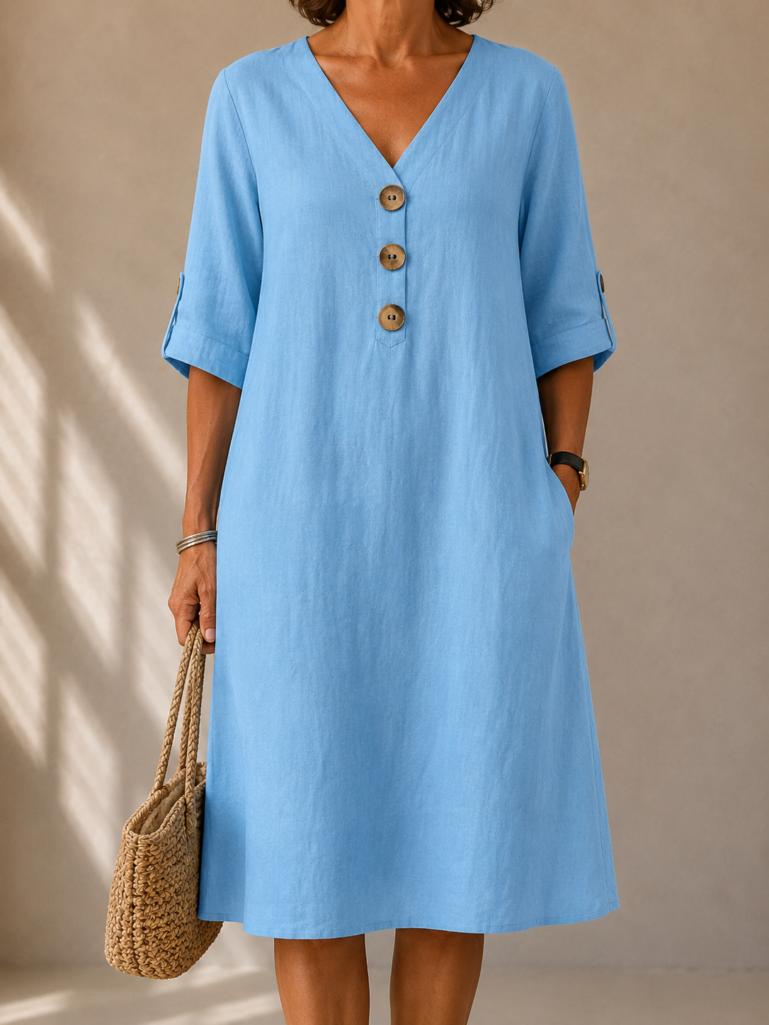 Amelia | Button-Front Midi Dress