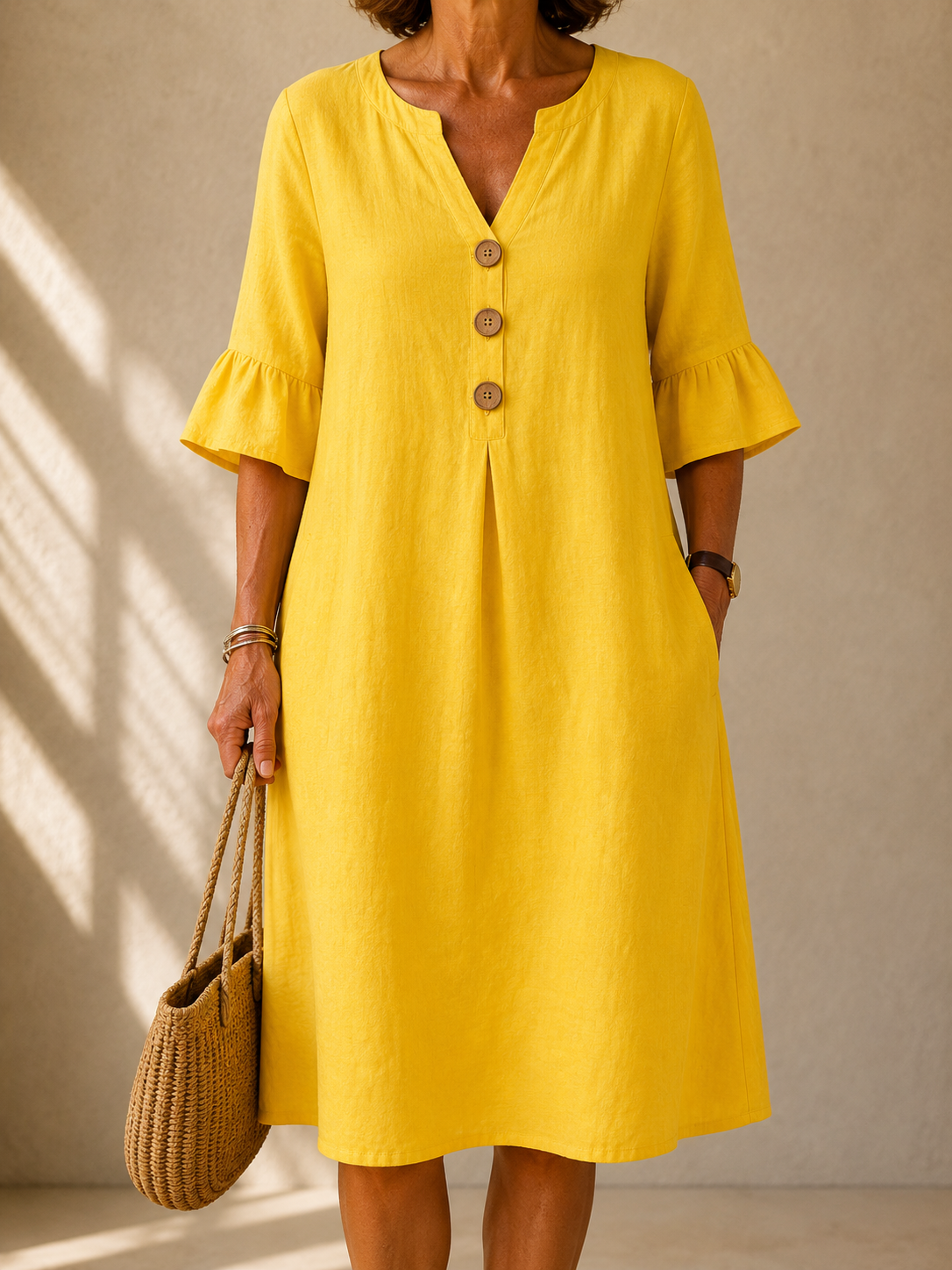 Amelia | Button-Front Midi Dress