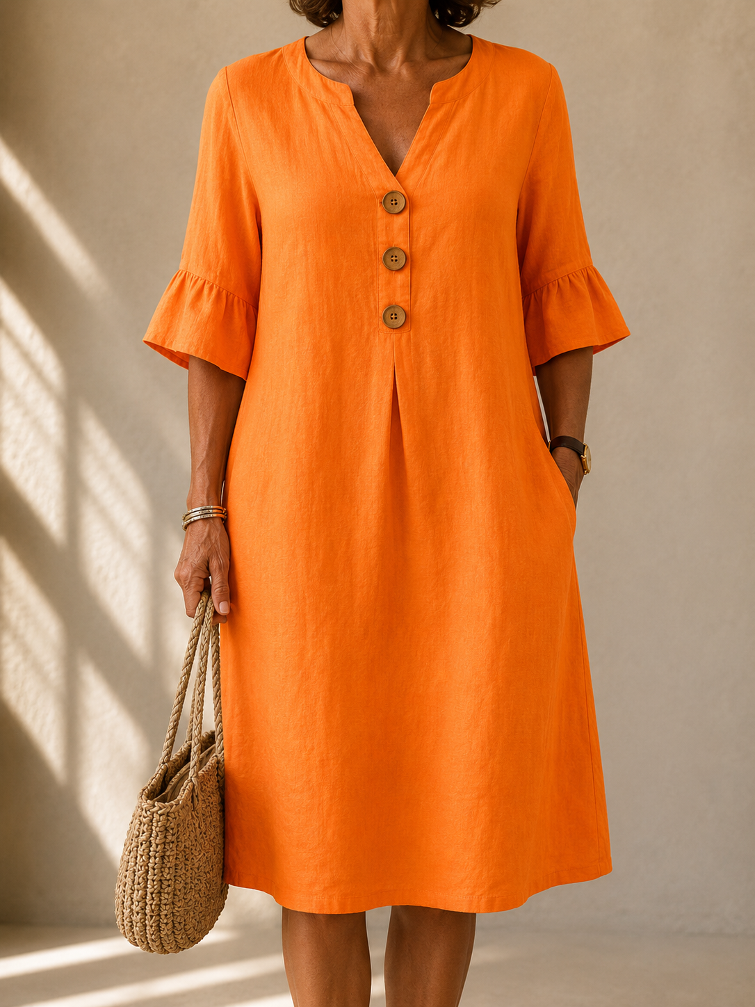 Amelia | Button-Front Midi Dress
