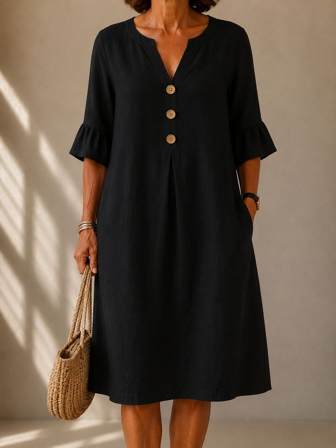 Amelia | Button-Front Midi Dress