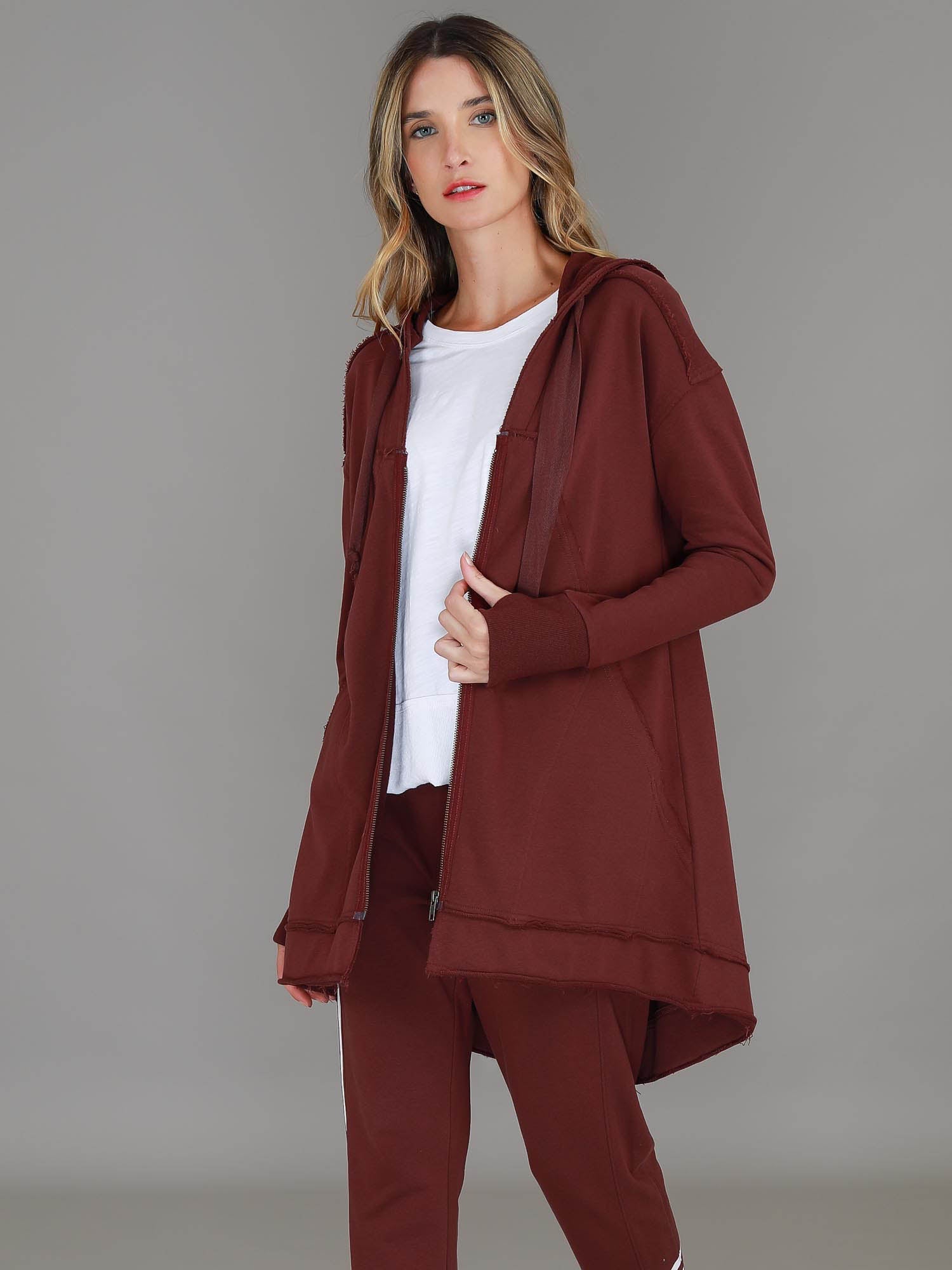 Charlie | Women's Oversized Hooded Zip Jacket – French Terry
