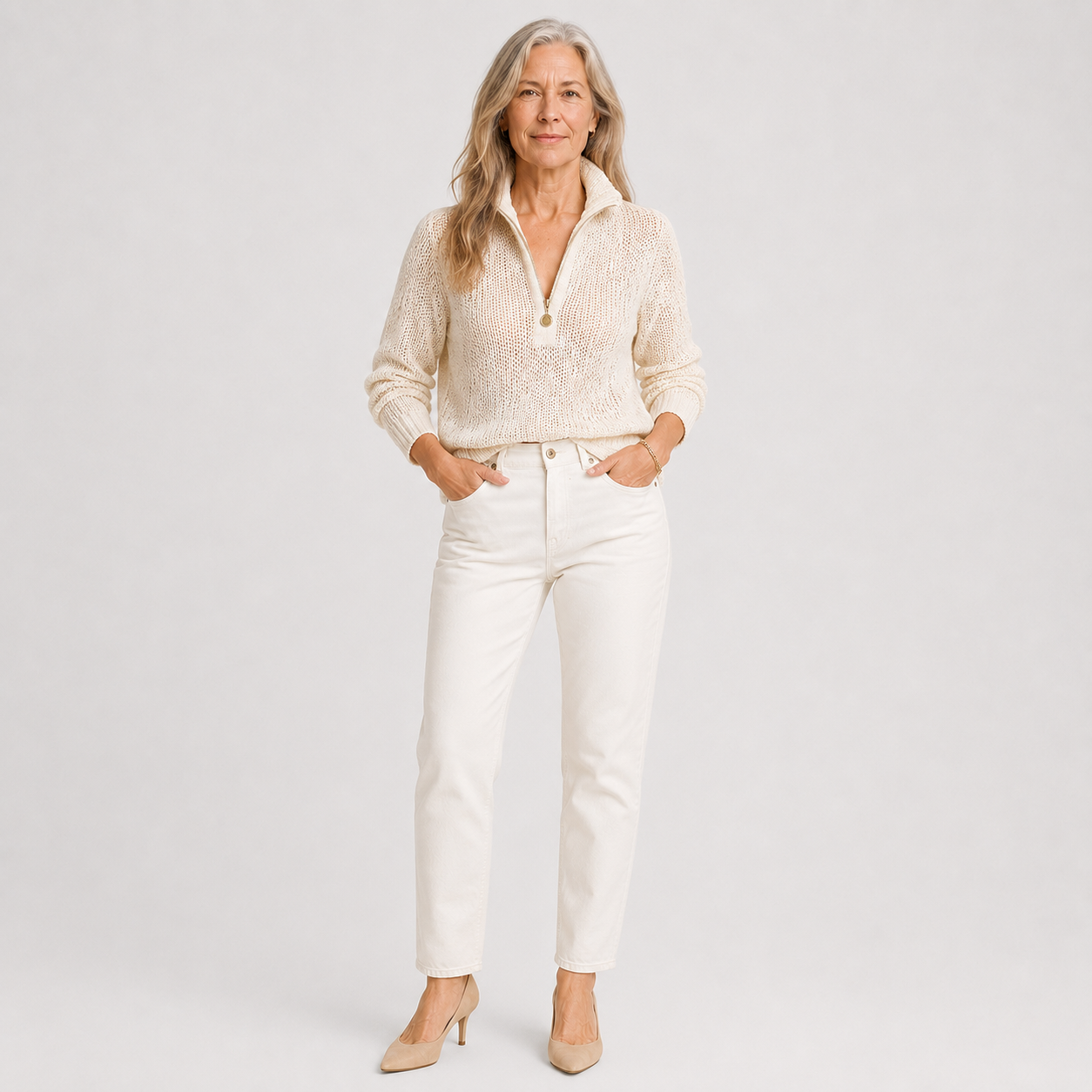 Arielle | Open-Knit Collared Sweater