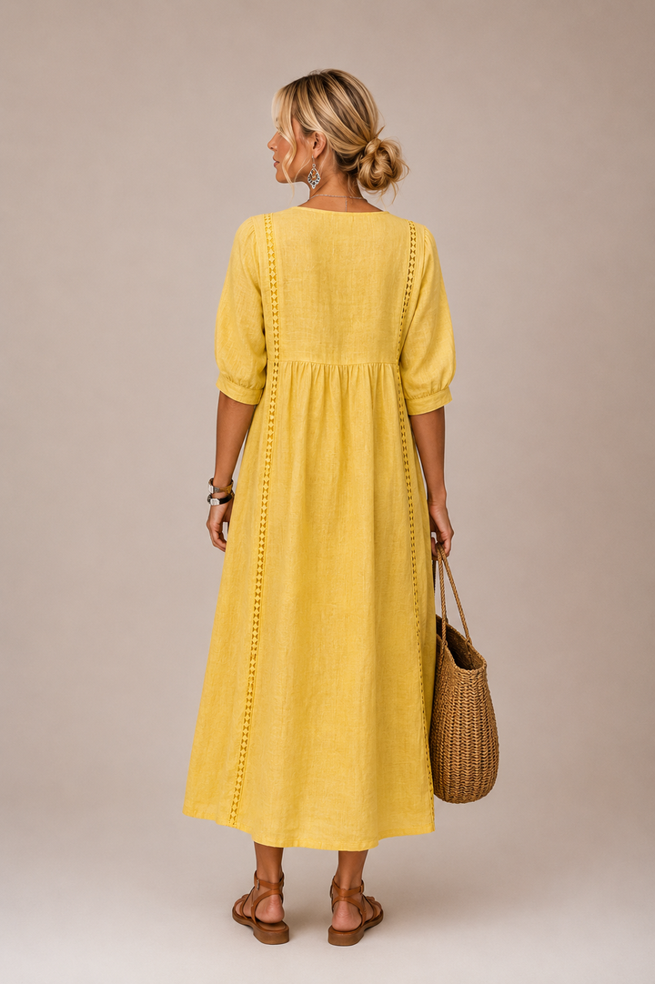 Elodie | Openwork-Trim Midi Dress