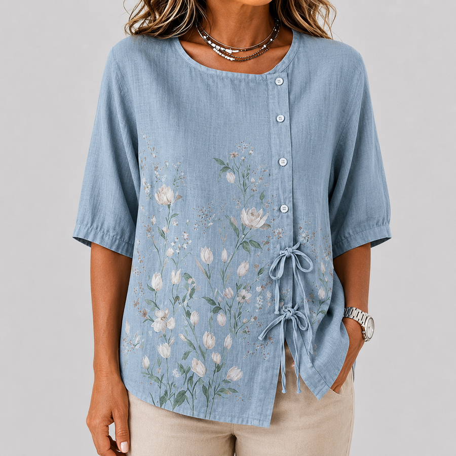 Sofia Blue Summer Blouse