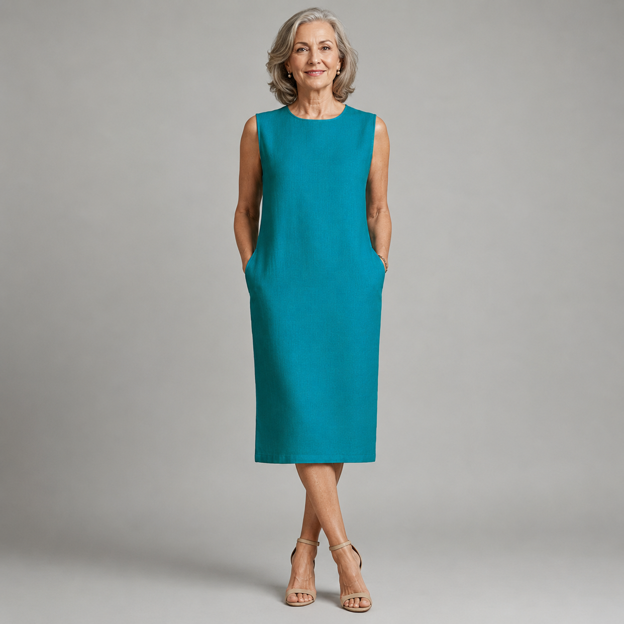 Adeline | Refined Sleeveless Midi Dress