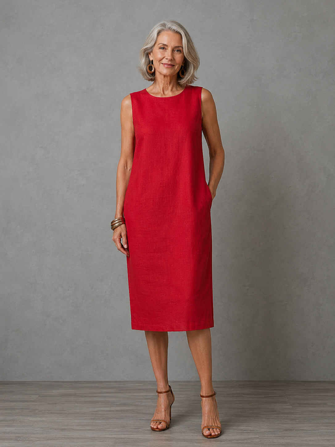 Adeline | Refined Sleeveless Midi Dress
